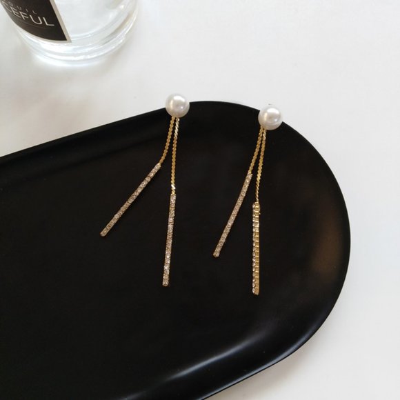 💕Last one Faux Pearl Wire Threader Thread Earrings - Picture 5 of 9